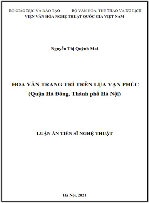 Luận án Hoa văn trang trí trên lụa Vạn Phúc (quận Hà Đông, thành phố Hà Nội)