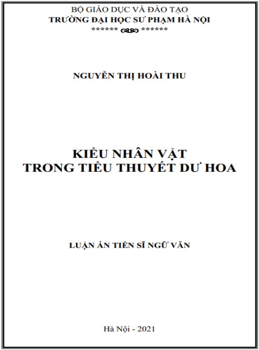 Luận án Kiểu nhân vật trong tiểu thuyết Dư Hoa