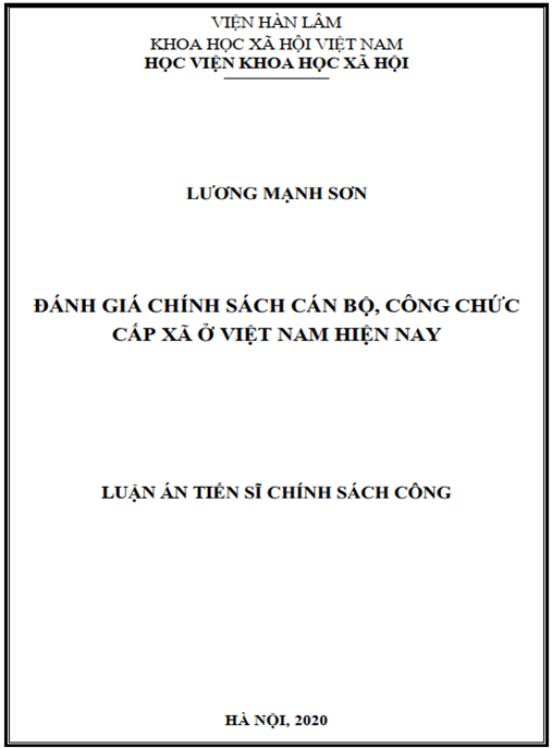 Luận án Đánh giá chính sách cán bộ, công chức cấp xã ở Việt Nam hiện nay