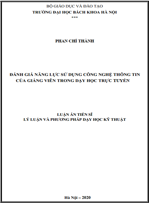 Luận án Đánh giá năng lực sử dụng công nghệ thông tin của giảng viên trong dạy học trực tuyến