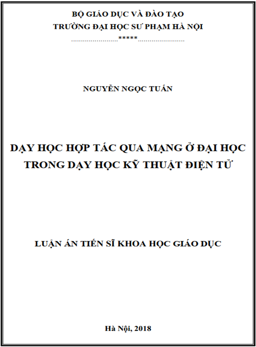 Luận án Dạy học hợp tác qua mạng ở đại học trong dạy học Kỹ thuật điện tử