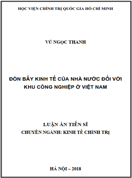 Luận án Đòn bẩy kinh tế nhà nước đối với khu công nghiệp ở Việt Nam