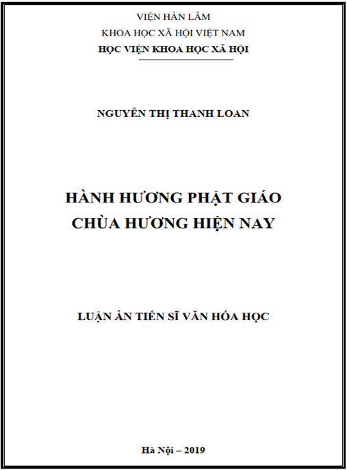 Luận án Hành hương Phật giáo chùa Hương hiện nay