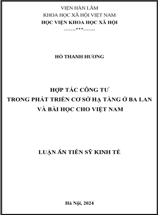 Luận án Hợp tác công tư trong phát triển cơ sở hạ tầng tại Ba Lan và bài học cho Việt Nam