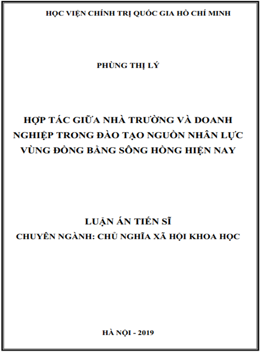 Luận án Hợp tác giữa nhà trường và doanh nghiệp trong đào tạo nguồn nhân lực vùng đồng bằng sông Hồng hiện nay