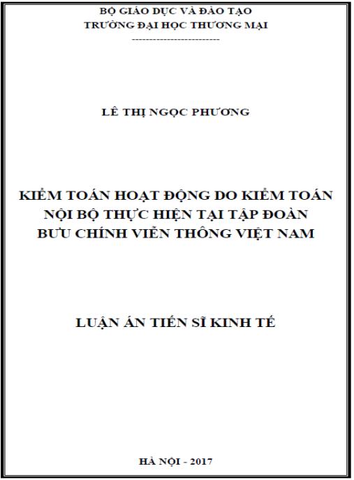 Luận án Kiểm toán hoạt động do kiểm toán nội bộ thực hiện tại Tập đoàn Bưu chính Viễn thông Việt Nam