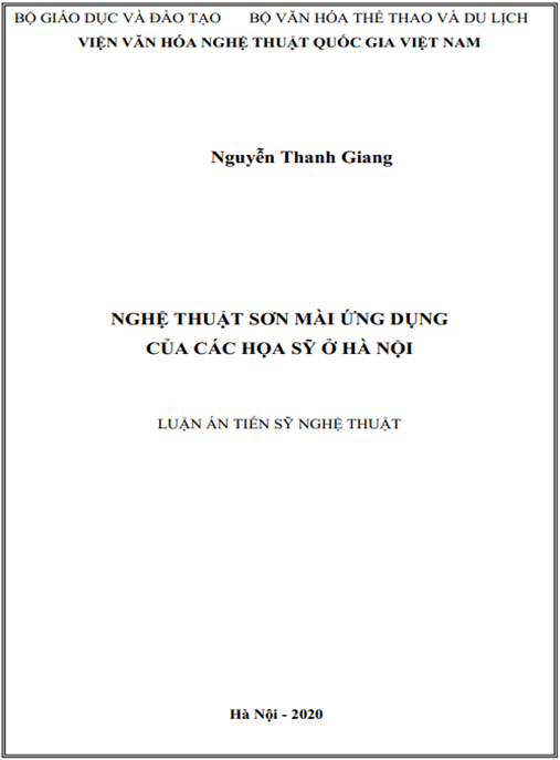 Luận án Nghệ thuật sơn mài ứng dụng của các họa sỹ ở Hà Nội