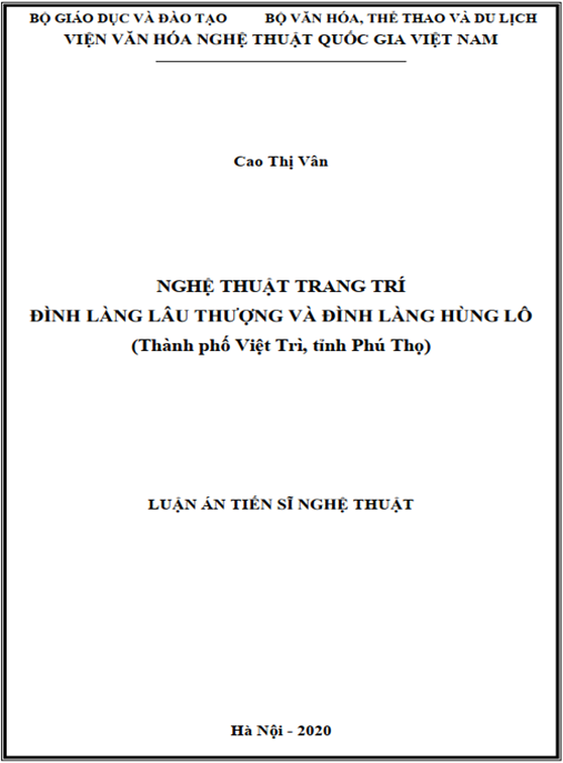 Luận án Nghệ thuật trang trí đình làng Lâu Thượng và đình làng Hùng Lô (Thành phố Việt Trì, tỉnh Phú Thọ)