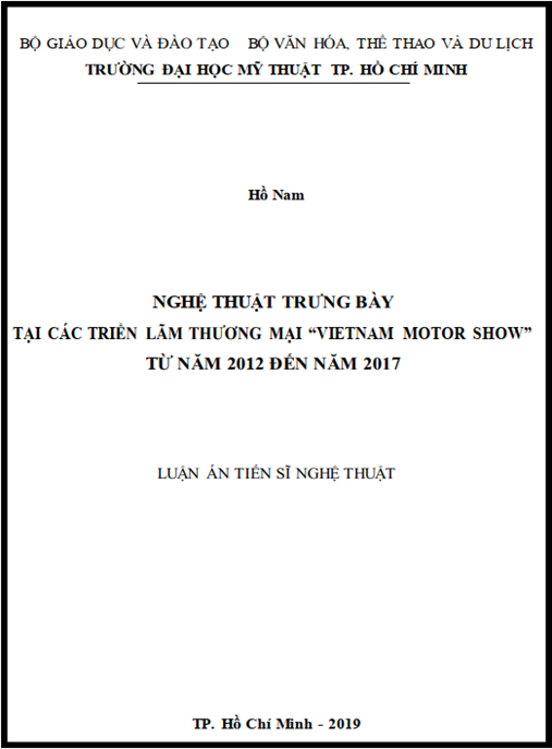 Luận án Nghệ thuật trưng bày tại các triển lãm thương mại “Vietnam Motor Show” từ năm 2012 đến năm 2017