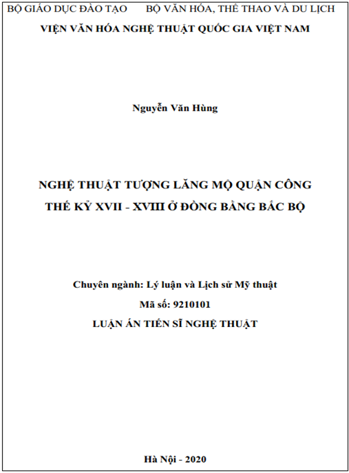 Luận án Nghệ thuật tượng lăng mộ Quận công thế kỷ XVII – XVIII ở Đồng bằng Bắc bộ