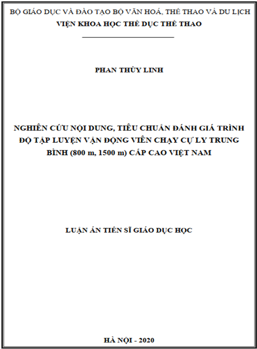 Luận án Nghiên cứu nội dung, tiêu chuẩn đánh giá trình độ tập luyện vận động viên chạy cự ly trung bình (800 m, 1500 m) cấp cao Việt Nam