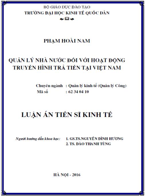 Luận án Nghiên cứu thống kê tác động tổng hợp của du lịch đến tăng trưởng kinh tế ở Việt Nam.