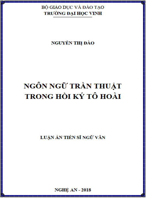 Luận án Ngôn ngữ trần thuật trong hồi ký Tô Hoài