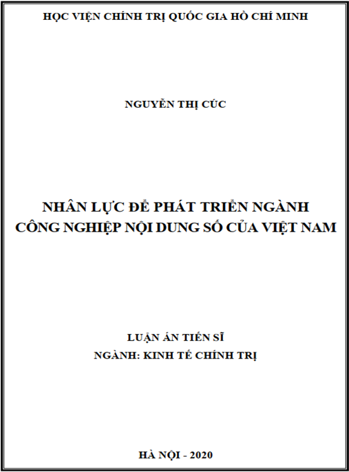 Luận án Nhân lực để phát triển ngành công nghiệp nội dung số của Việt Nam