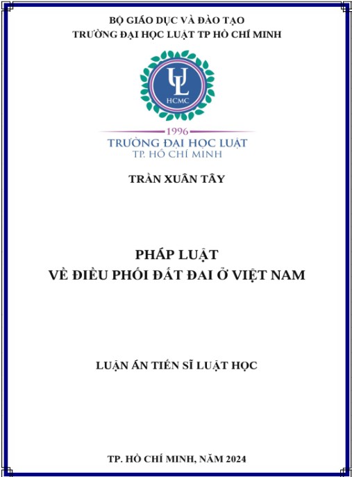 Luận án Pháp luật về điều phối đất đai ở Việt Nam