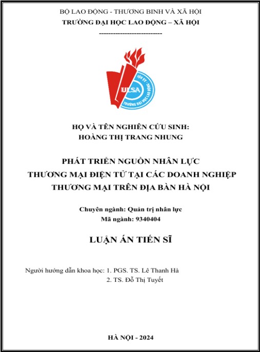 Luận án Phát triển nguồn nhân lực thương mại điện tử tại các doanh nghiệp thương mại trên địa bàn Hà Nội