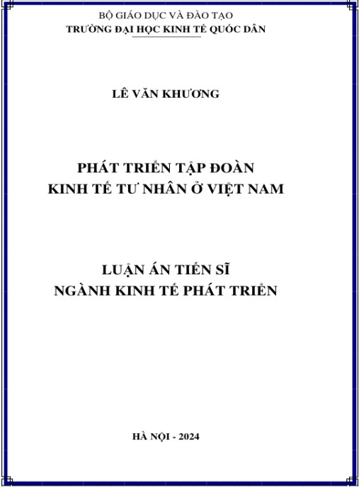 Luận án Phát triển tập đoàn kinh tế tư nhân ở Việt Nam