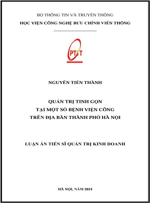 Luận án Quản Trị Tinh Gọn Tại Một Số Bệnh Viện Công Trên Địa Bàn Thành Phố Hà Nội