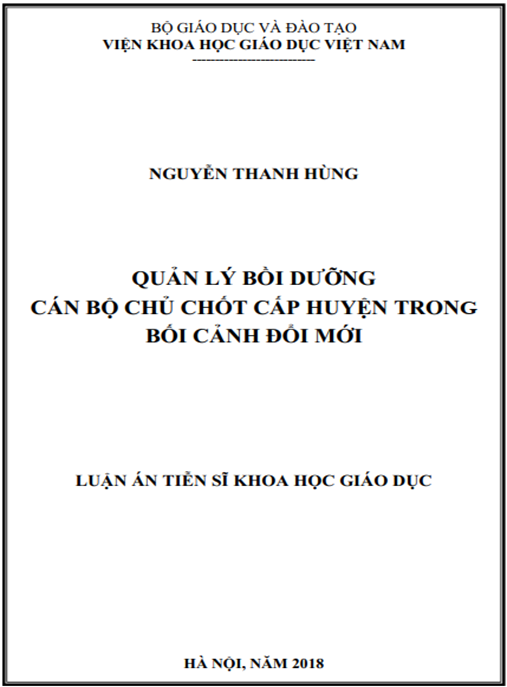 Luận án Quản lý bồi dưỡng cán bộ chủ chốt cấp huyện trong bối cảnh đổi mới