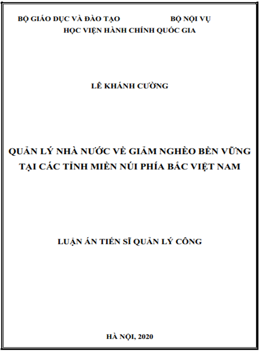 Luận án Quản lý nhà nước về giảm nghèo bền vững tại các tỉnh miền núi phía Bắc Việt Nam
