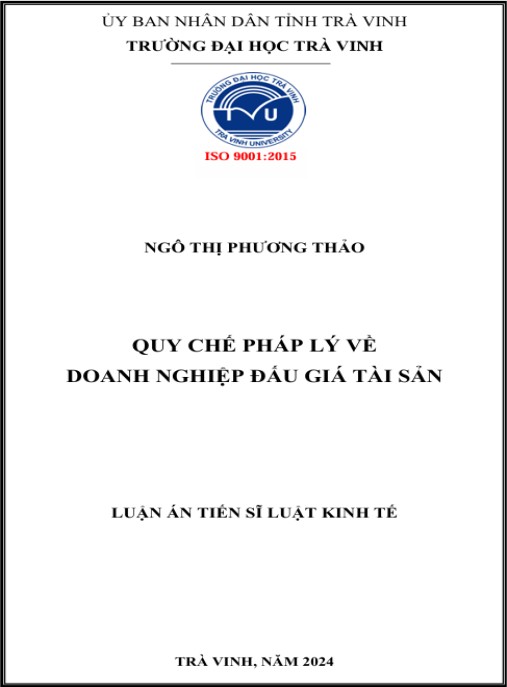 Luận án Quy chế pháp lý về doanh nghiệp đấu giá tài sản