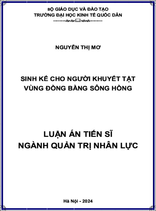 Luận án Sinh kế cho người khuyết tật vùng Đồng bằng Sông Hồng