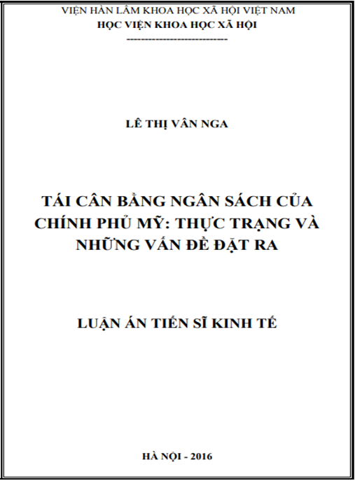 Luận án Tái cân bằng ngân sách của chính phủ Mỹ: Thực trạng và những vấn đề đặt ra