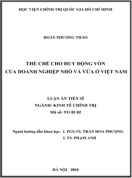 Luận án Thể chế cho huy động vốn của doanh nghiệp nhỏ và vừa ở Việt Nam