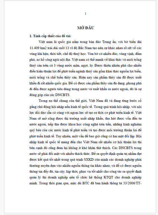 Luận án Tổ chức hệ thống kế toán quản trị trong các doanh nghiệp chế biến thủy sản