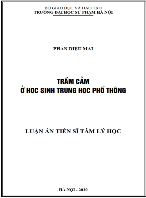 Luận án Trầm cảm ở học sinh trung học phổ thông