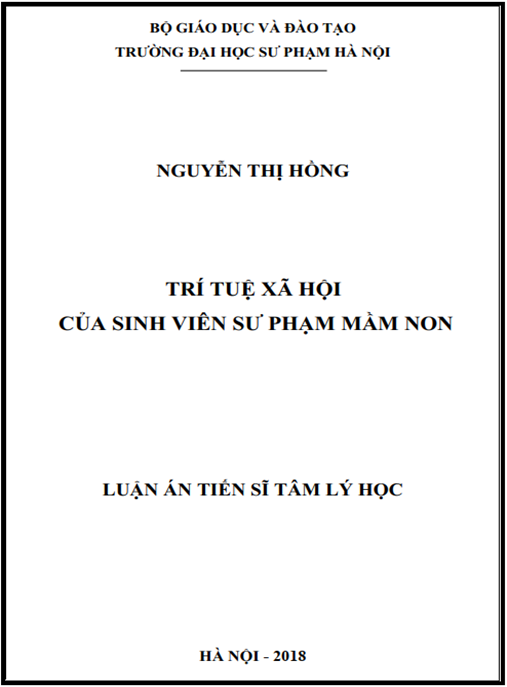 Luận án Trí tuệ xã hội của sinh viên sư phạm mầm non