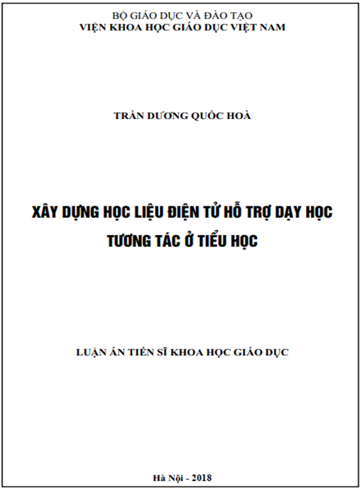 Luận án Xây dựng học liệu điện tử hỗ trợ dạy học tương tác ở tiểu học