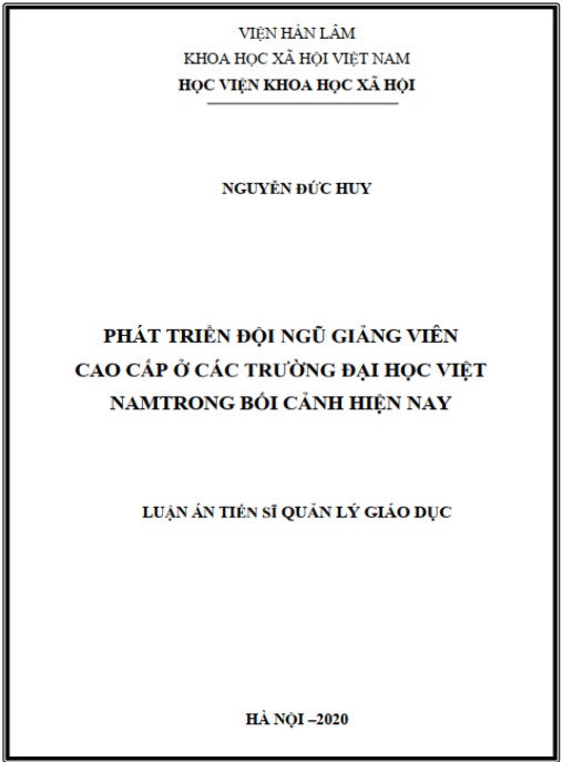 Luận án Phát triển đội ngũ giảng viên cao cấp ở các trường đại học Việt Nam trong bối cảnh hiện nay
