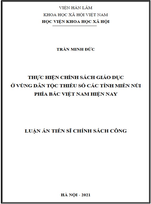 Luận án Thực hiện chính sách giáo dục ở vùng dân tộc thiểu số các tỉnh miền núi phía Bắc Việt Nam hiện nay