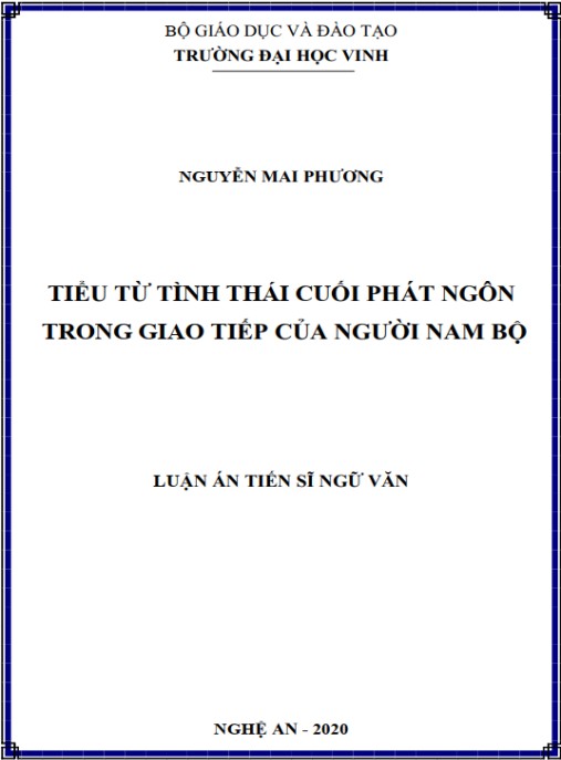 Luận án Tiểu từ tình thái cuối phát ngôn trong giao tiếp của người Nam Bộ