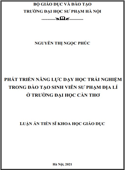 Luận án Vận dụng phương pháp dạy học môn Lịch sử ở trường THPT nhằm phát triển năng lực học sinh (Qua thực nghiệm chương trình lớp 10)
