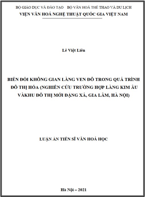 Luận án Biến đổi không gian làng ven đô trong quá trình đô thị hóa