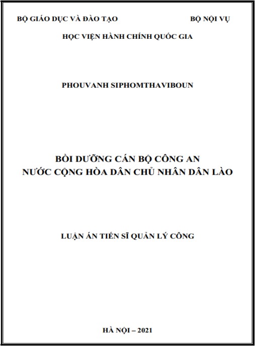 Luận án Bồi dưỡng cán bộ công an nước Cộng hòa Dân chủ nhân dân Lào