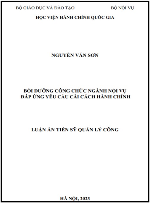 Luận án Bồi dưỡng công chức ngành Nội vụ đáp ứng yêu cầu cải cách hành chính