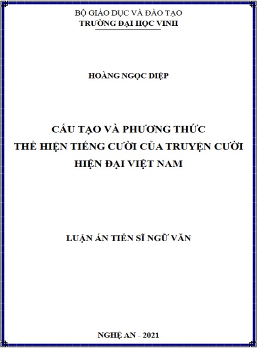 Luận án Cấu tạo và phương thức thể hiện tiếng cười của truyện cười hiện đại Việt Nam