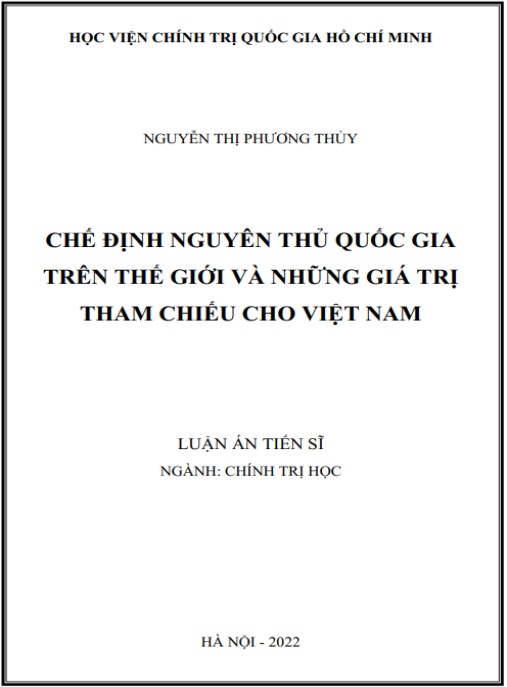 Luận án Chế định nguyên thủ quốc gia trên thế giới và những giá trị tham chiếu cho Việt Nam