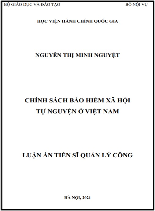 Luận án Chính sách bảo hiểm xã hội tự nguyện ở Việt Nam