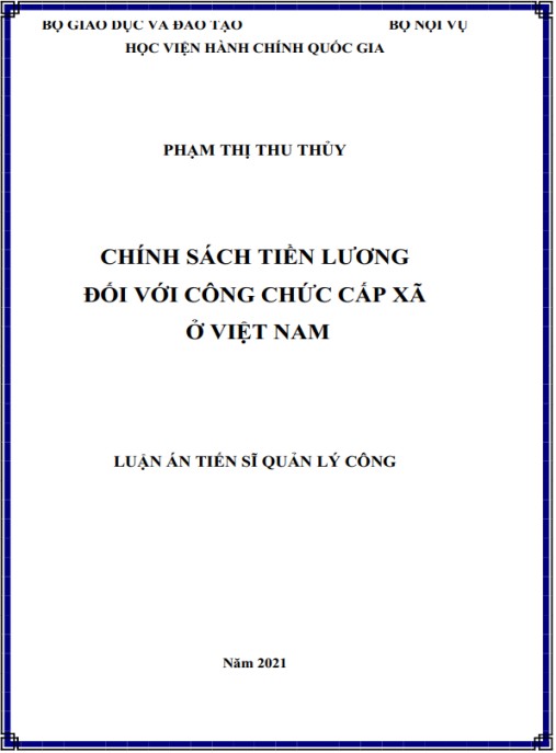 Luận án Chính sách tiền lương đối với công chức cấp xã ở Việt Nam