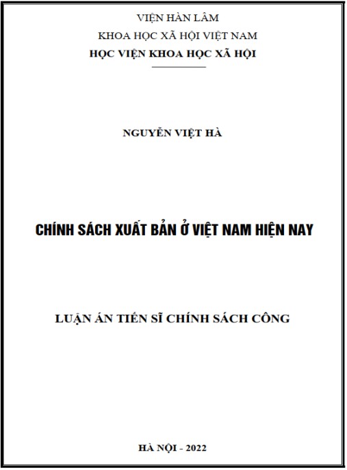 Luận án Chính sách xuất bản ở Việt Nam hiện nay