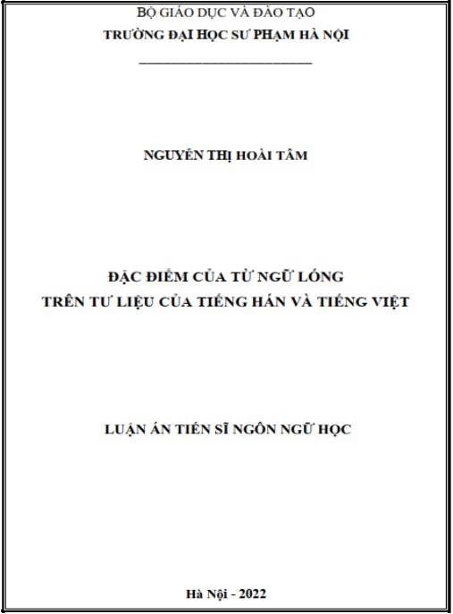 Luận án Đặc điểm của từ ngữ lóng trên tư liệu của tiếng Hán và tiếng Việt