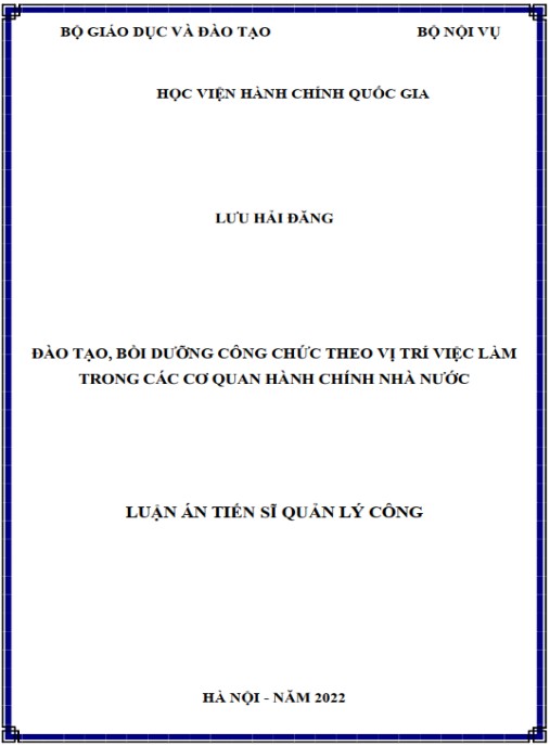 Luận án Đào tạo – bồi dưỡng công chức theo vị trí việc làm trong các cơ quan hành chính nhà nước