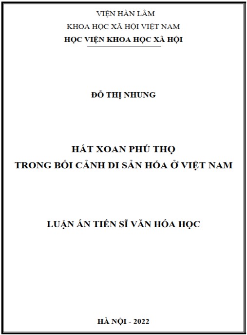 Luận án Hát Xoan Phú Thọ trong bối cảnh di sản hóa ở Việt Nam