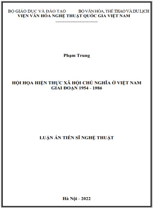 Luận án Hội họa Hiện thực xã hội chủ nghĩa ở Việt Nam giai đoạn 1954 -1986