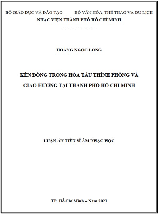 Luận án Kèn đồng trong hòa tấu thính phòng và giao hưởng tại thành phố Hồ Chí Minh