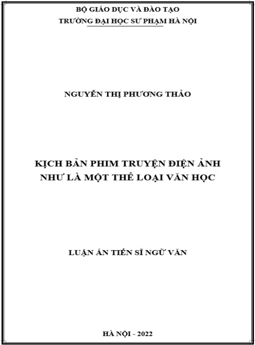 Luận án Kịch bản phim truyện điện ảnh như là một thể loại văn học